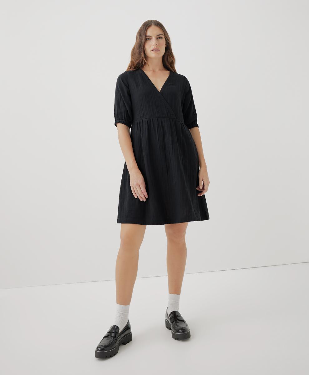 Womens Coastal Double Gauze Crossover Dress M Product Image