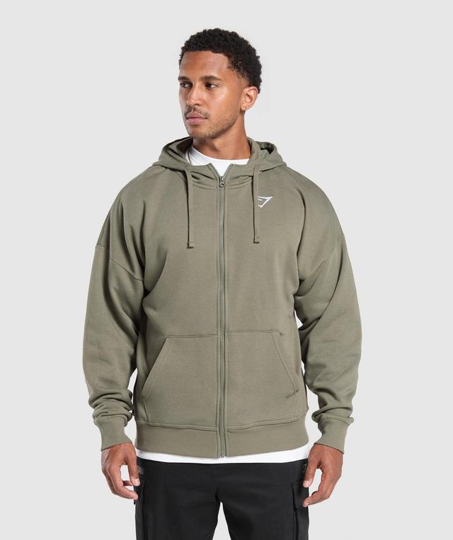 Crest Oversized Zip Up Hoodie Product Image