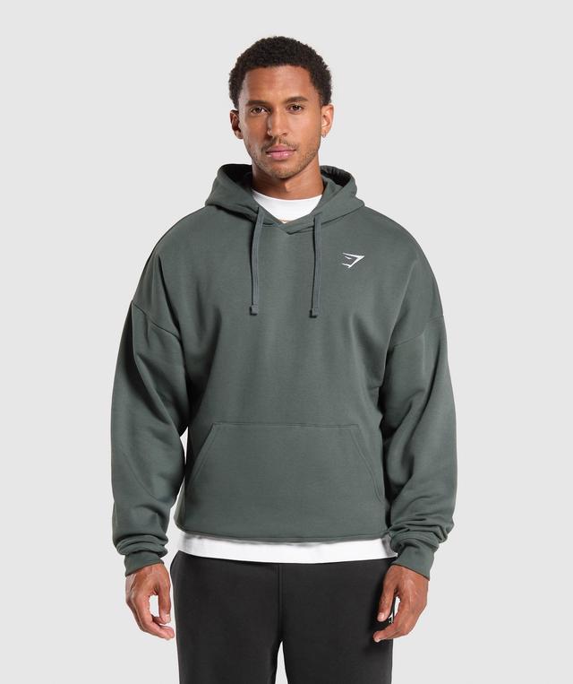 Gymshark Crest Oversized Hoodie - Slate Teal Male Product Image