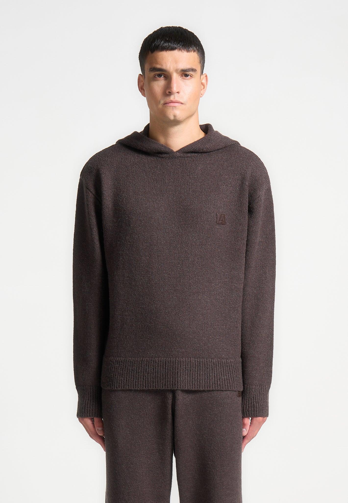 Signature Mohair-Blend Hoodie - Brown Male Product Image