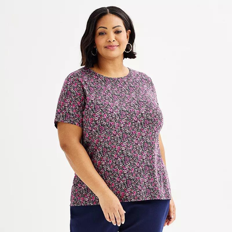 Plus Size Croft & Barrow Essential Crewneck Tee, Womens Product Image