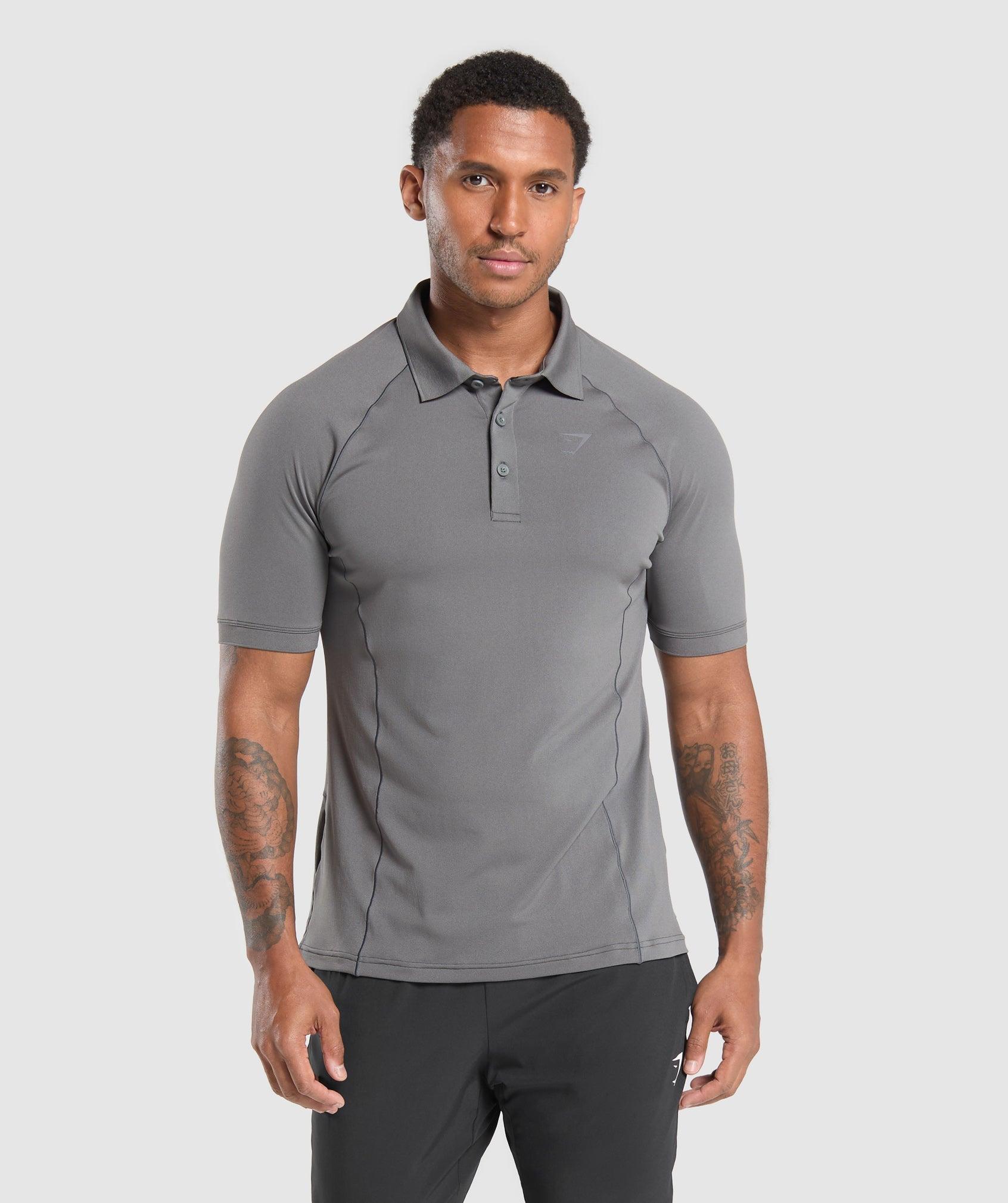 Gymshark Performance Polo Shirt - Pitch Grey Male Product Image