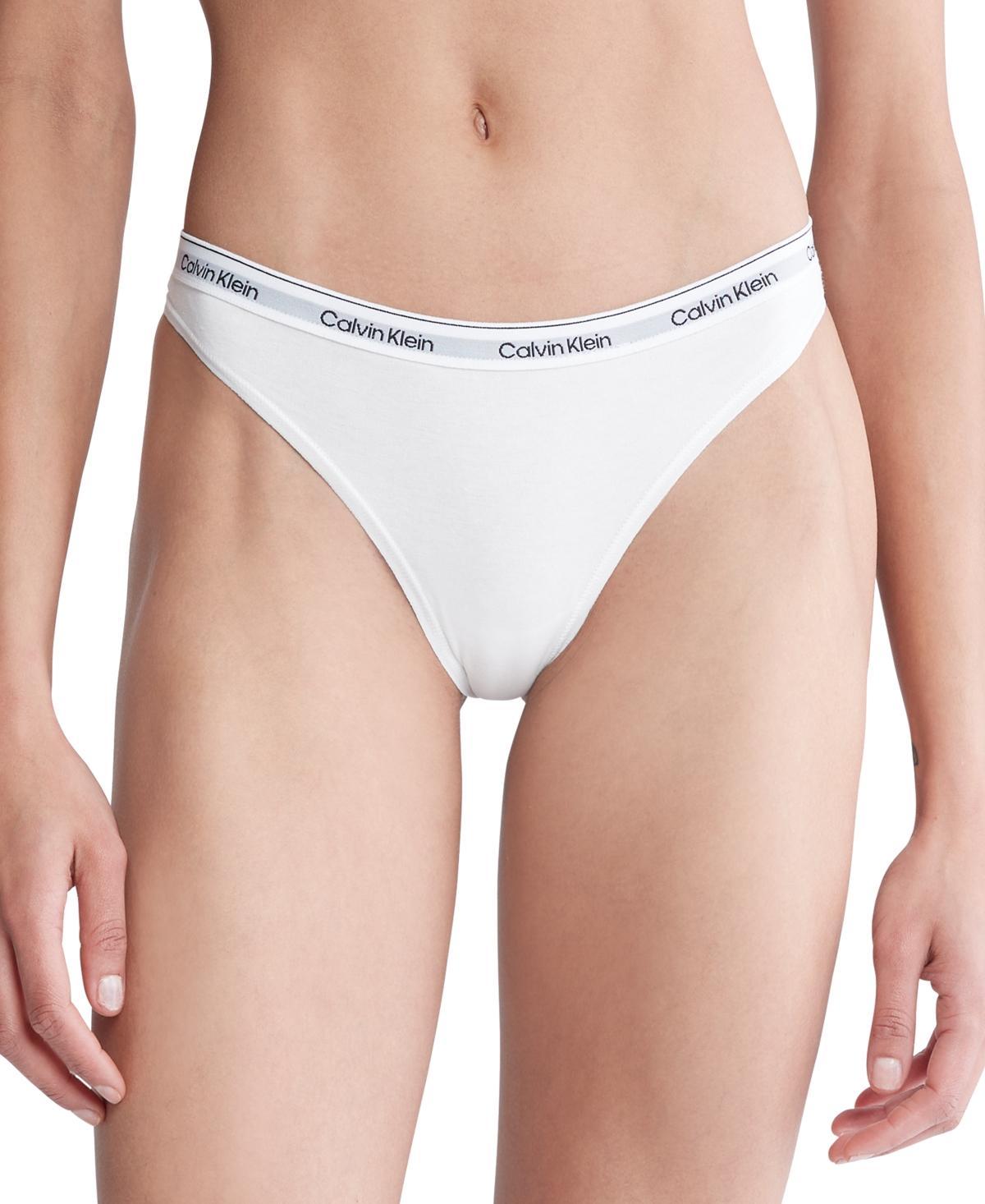 Calvin Klein Womens Modern Logo Low-Rise Thong Underwear QD5043 Product Image