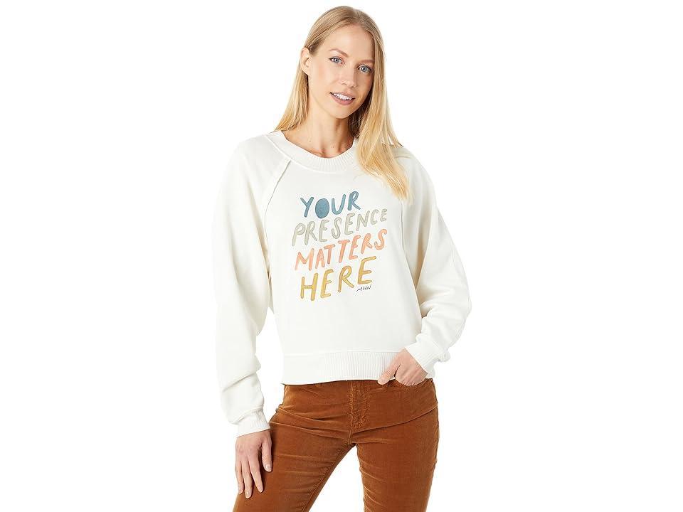 Splendid Morgan Harper Nichols Wild and Free Pullover Eco Fleece Sweatshirt (Porcelain) Women's Clothing Product Image