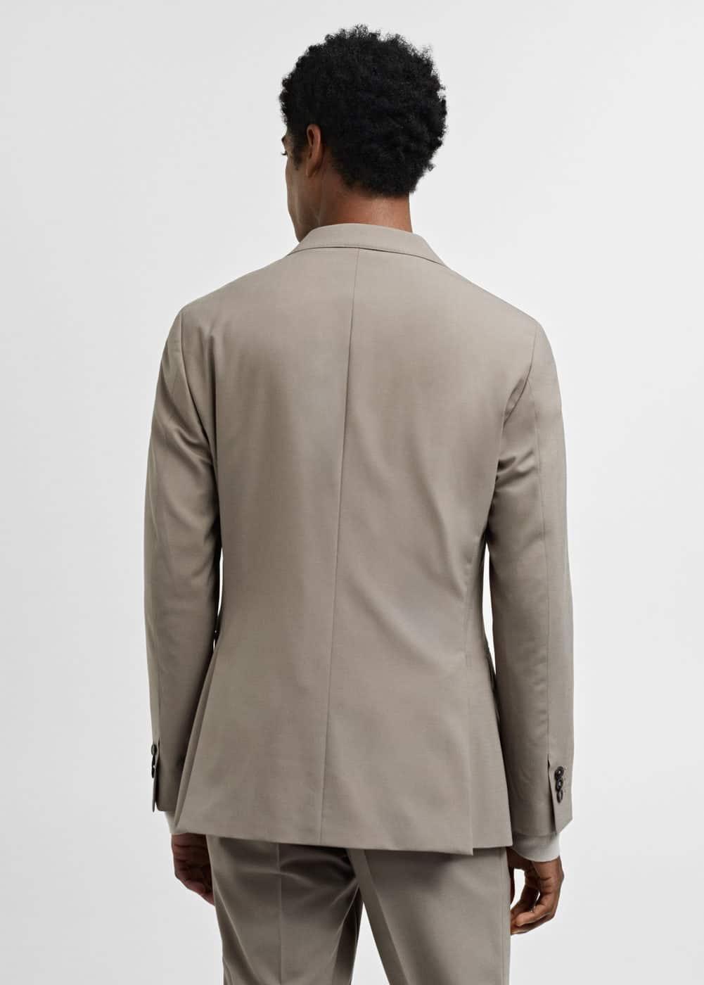 MANGO MAN - Slim-fit wool suit blazer light/pastel greyMen Product Image