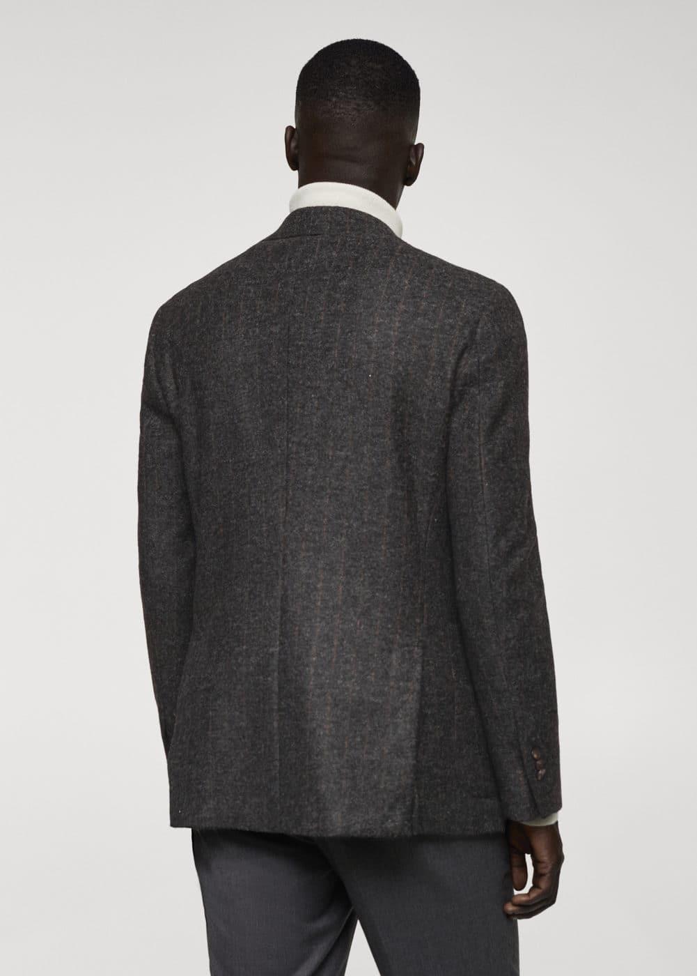 MANGO MAN - Pinstripe virgin wool blazer greyMen Product Image