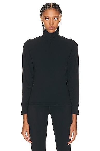 The Row Estreilla Half Zip Stretch Jersey Top Product Image