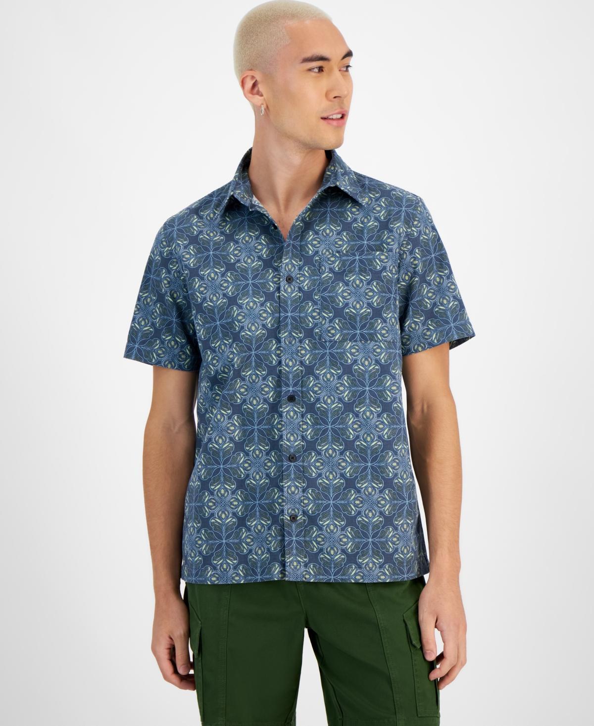 Sun + Stone Mens Gabriel Printed Short-Sleeve Shirt, Created for Macys Product Image