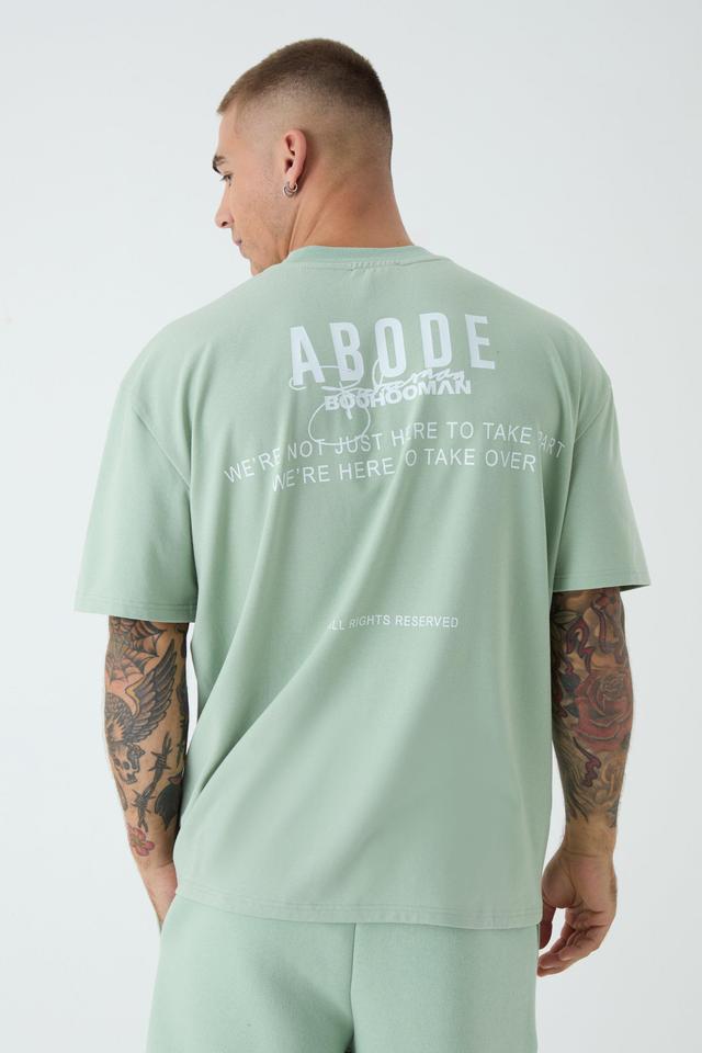 Oversized Extended Neck ABODE T-shirt | boohooMAN USA Product Image