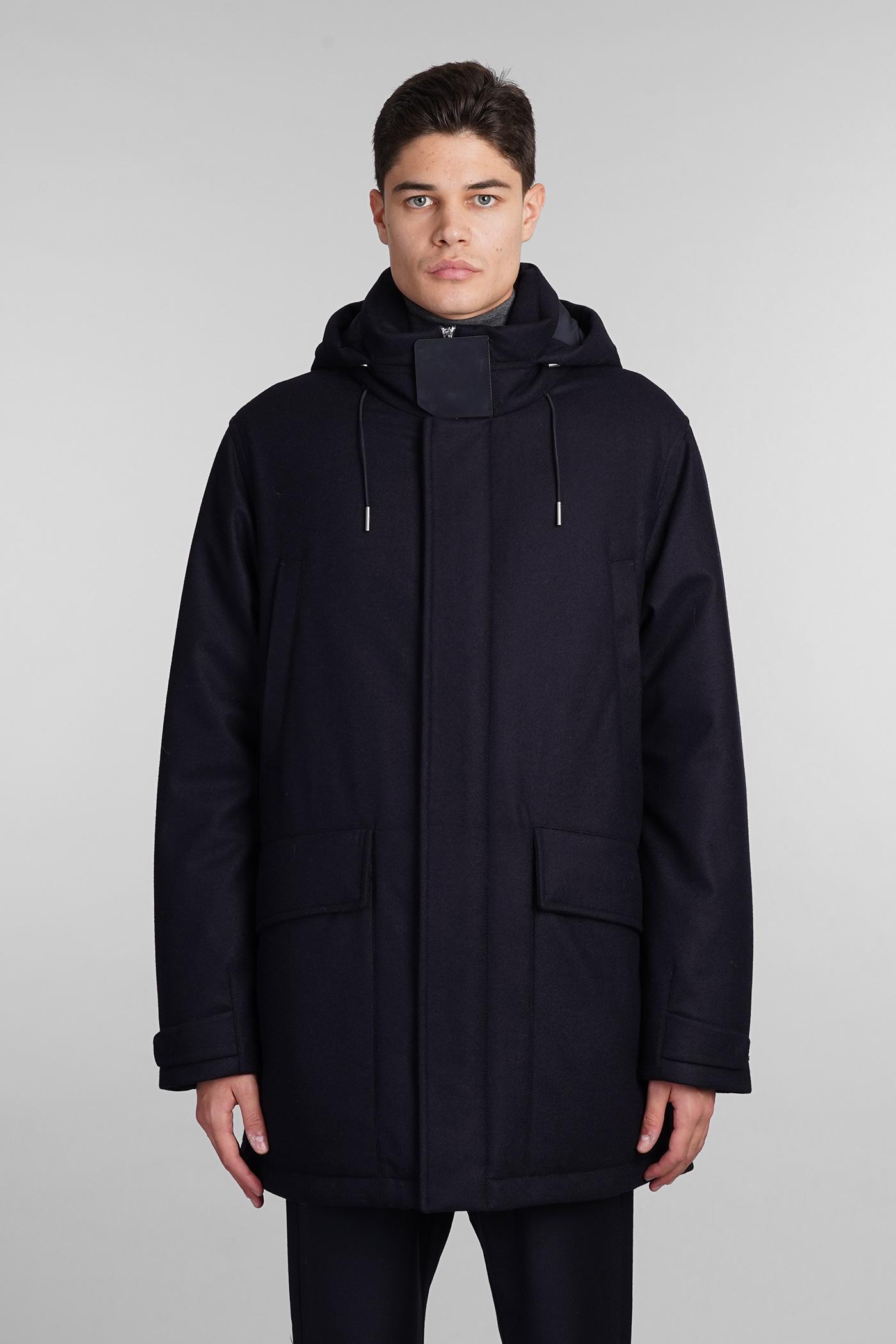 ZEGNA Coat In Blue Wool Product Image