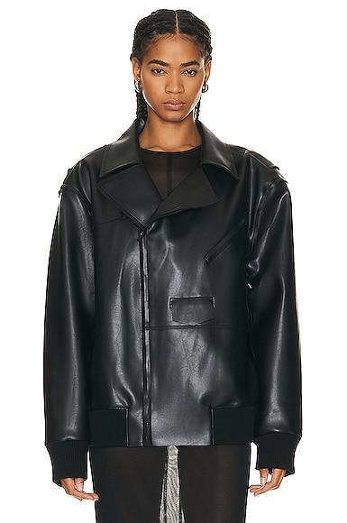 Norma Kamali Oversized Moto Jacket Black. (also in M, S). Product Image