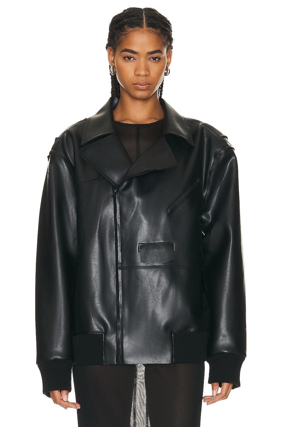 Norma Kamali Oversized Moto Jacket Black. (also in M, S). product image