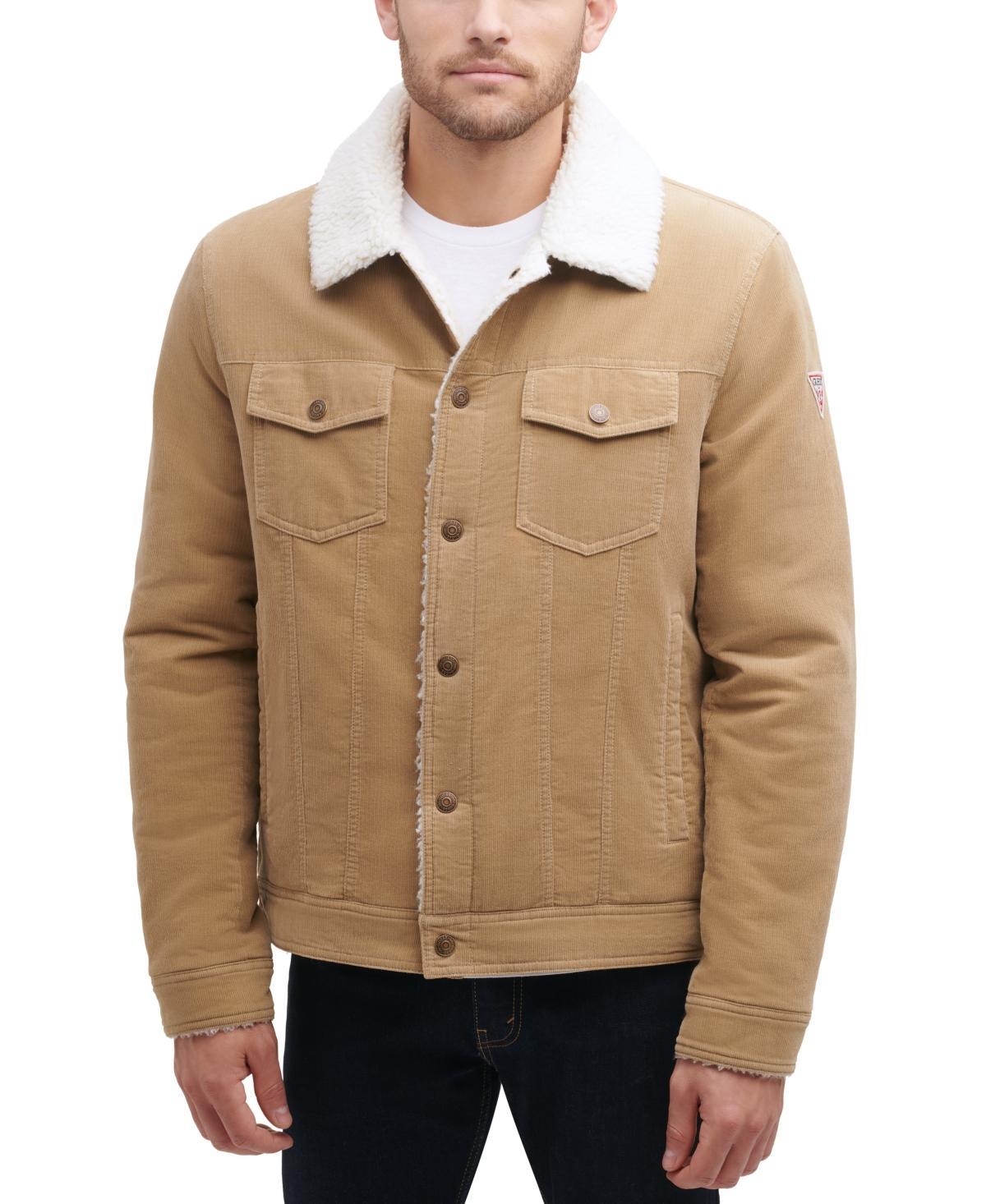 Guess Mens Corduroy Bomber Jacket with Sherpa Collar Product Image