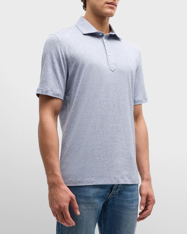 Mens Cotton-Linen Melange Polo Shirt Product Image