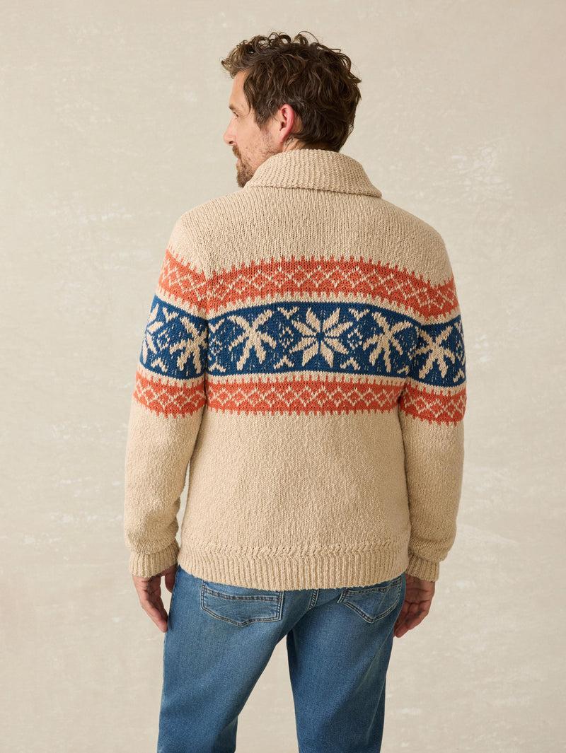 Surf To Snow Zip Cardigan - Pacific Wheat Product Image