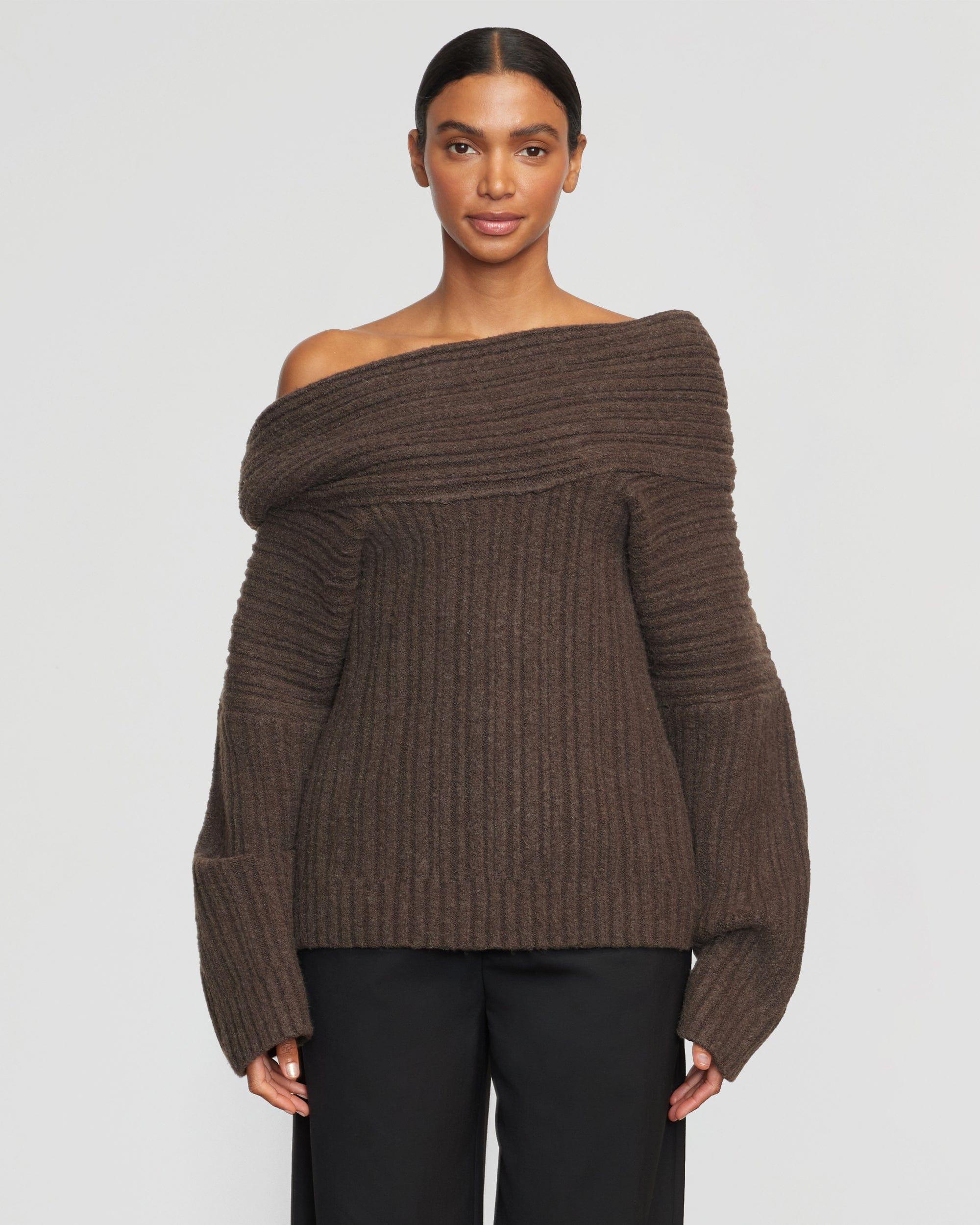 Jamie Chunky Asymmetric-Neck Sweater Product Image