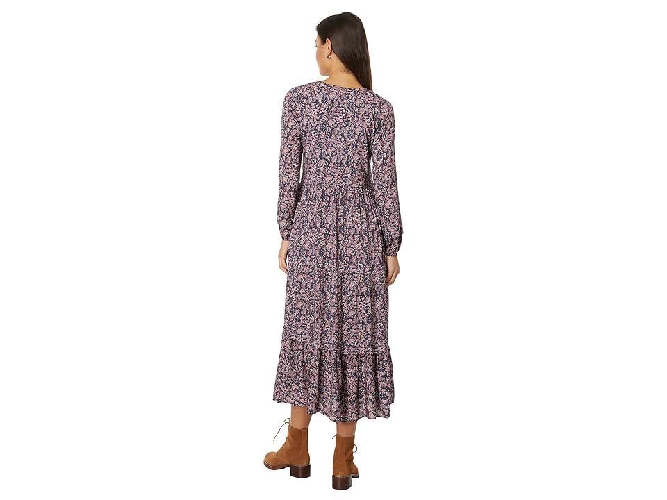 Faherty Isabella Floral Block Long Sleeve Midi Dress Product Image