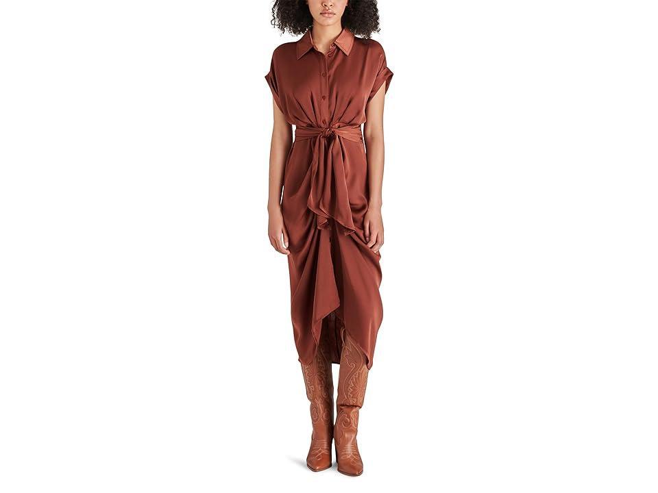 Steve Madden Tori Tie Waist Midi Shirtdress Product Image