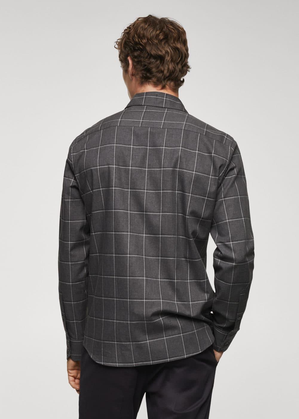 MANGO MAN - Slim-fit windowpane-check shirt greyMen Product Image