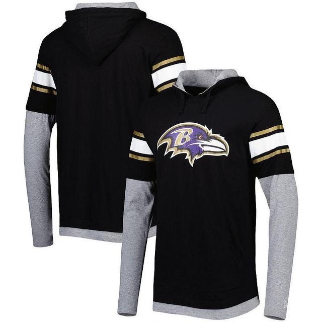 Mens New Era Baltimore Ravens Long Sleeve Hoodie T-Shirt Product Image