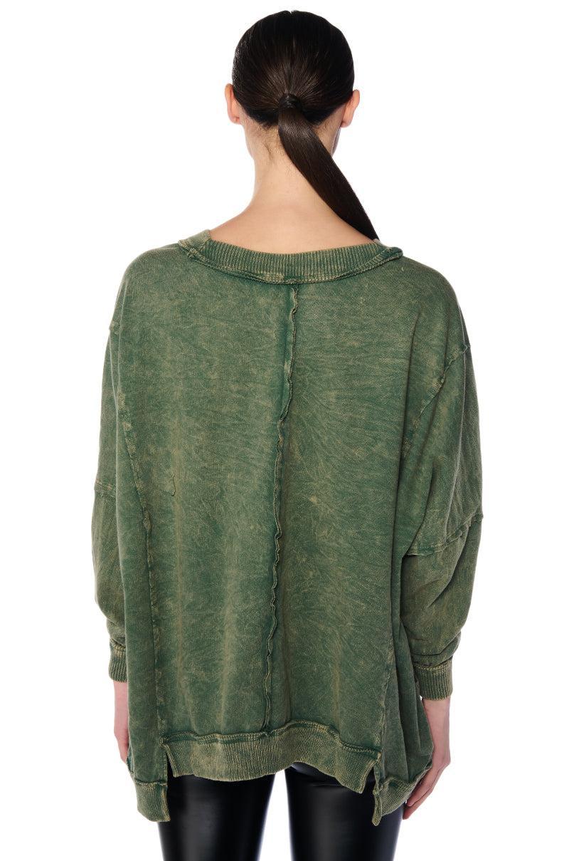 ARIA OVERSIZED V NECK SWEATSHIRT Product Image