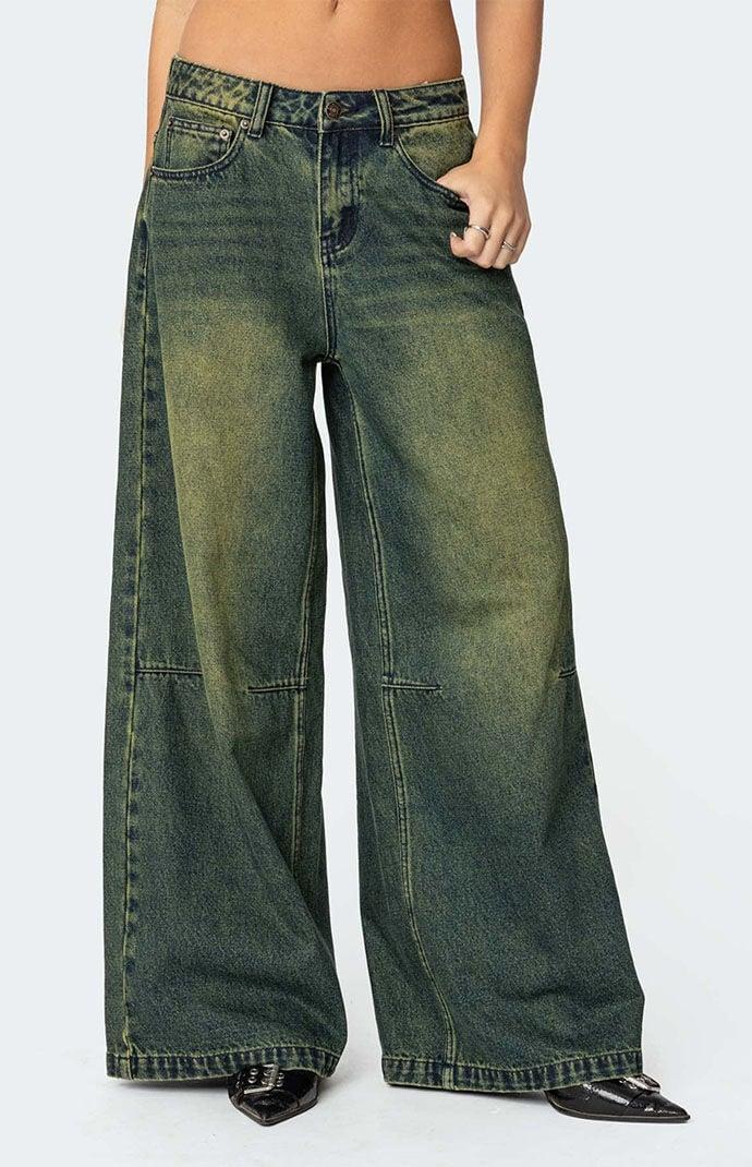 Edikted Women's Shawn Washed Low Rise Jeans Product Image