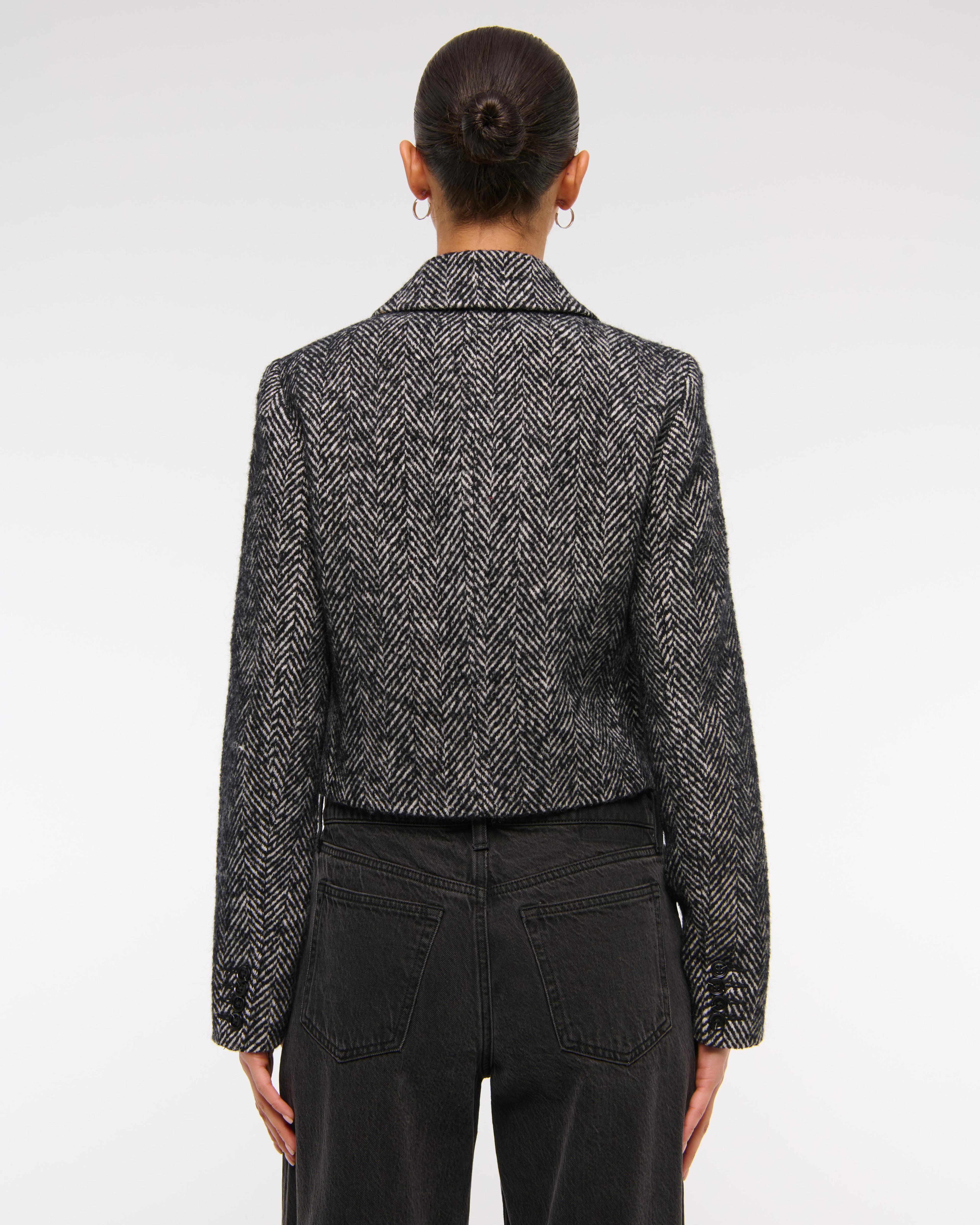 Cropped Wool-Blend Blazer Coat Product Image