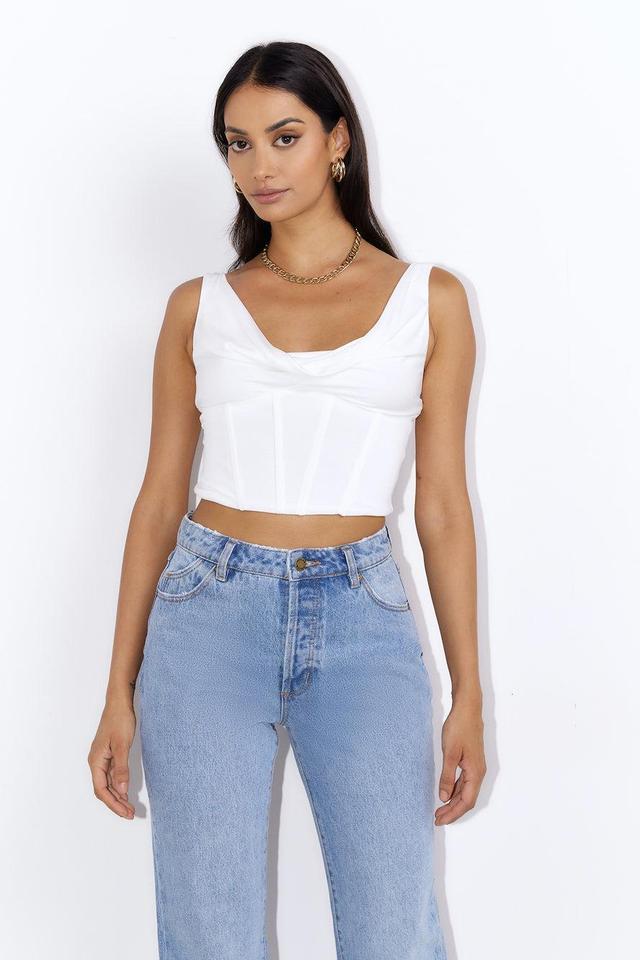 Drinks With You Crop Top White Product Image