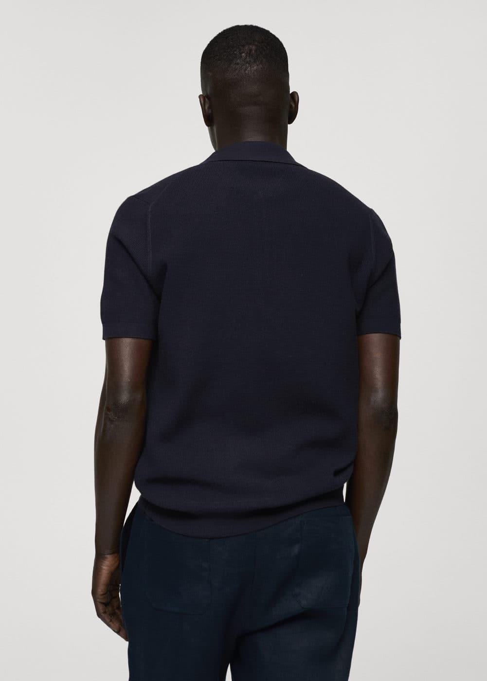 MANGO MAN - Knitted polo shirt with zip dark navyMen Product Image