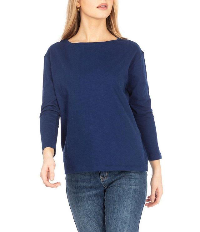 APNY Boat Neck Long Sleeve Relaxed Tee Shirt Product Image