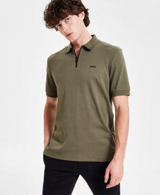 Hugo by Hugo Boss Mens Regular-Fit Tipped Quarter-Zip Polo Shirt Product Image