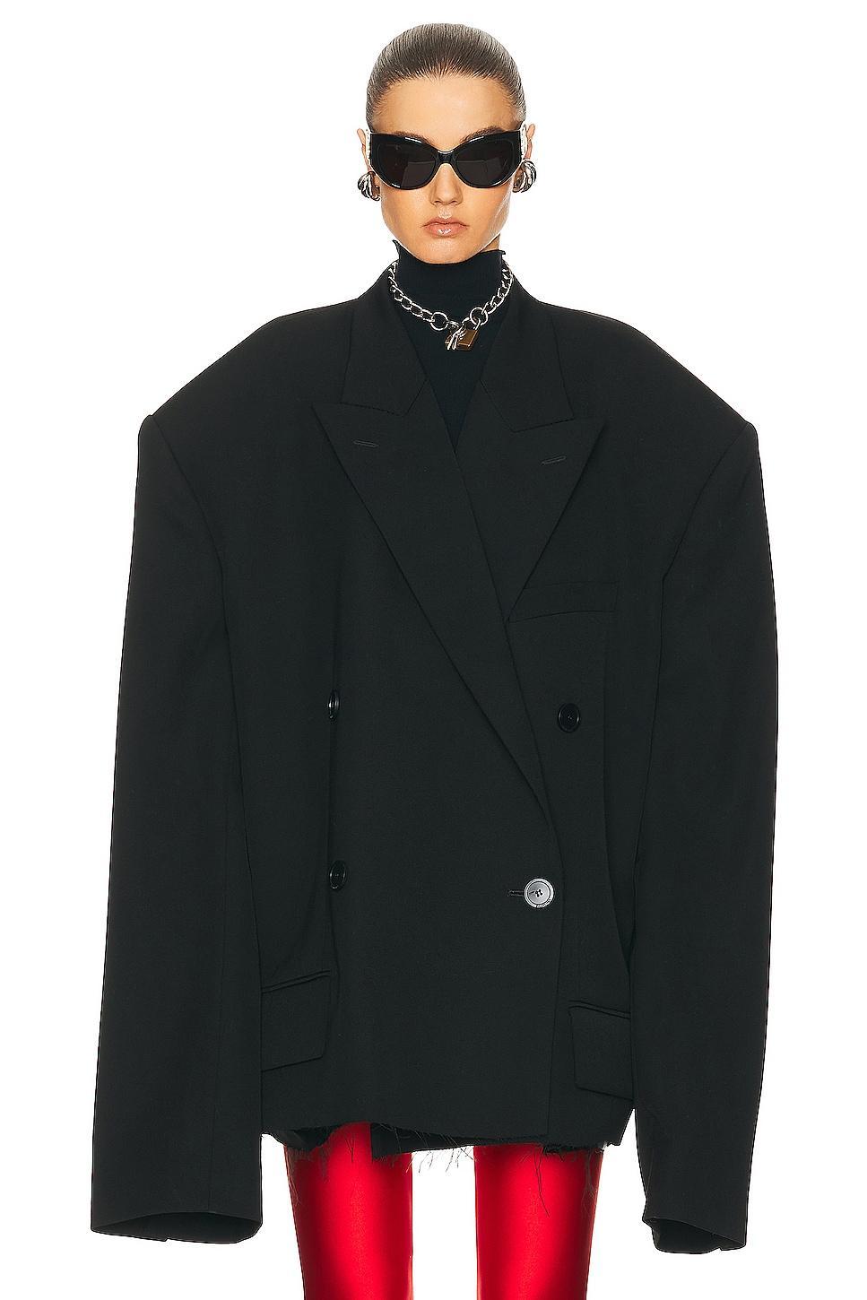 Balenciaga Cropped Blazer Black. (also in ). Product Image