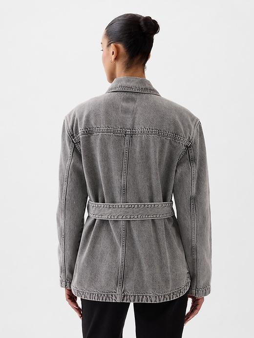 Belted Denim Shirt Jacket Product Image