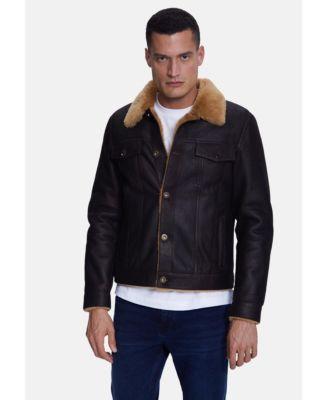 Men's Casual Jacket, Washed Brown With Ginger Wool Product Image