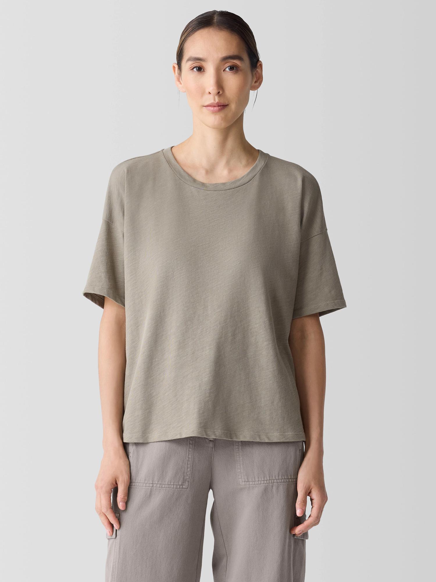 EILEEN FISHER Cozy Organic Cotton Slub Teefemale Product Image