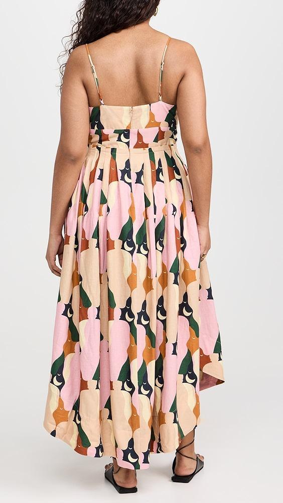 FARM Rio The Kiss Multicolor Sleeveless Midi Dress | Shopbop Product Image