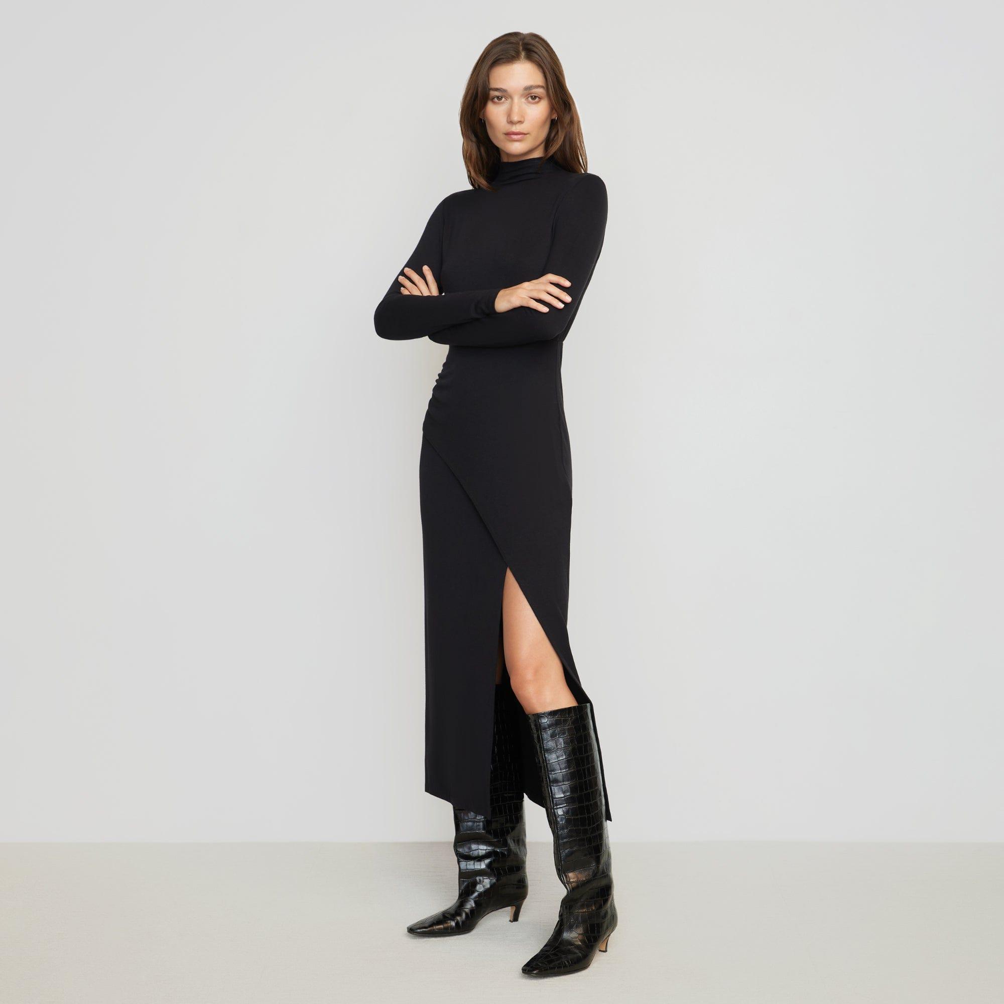 Suki Mock-Neck Side-Slit Dress Product Image