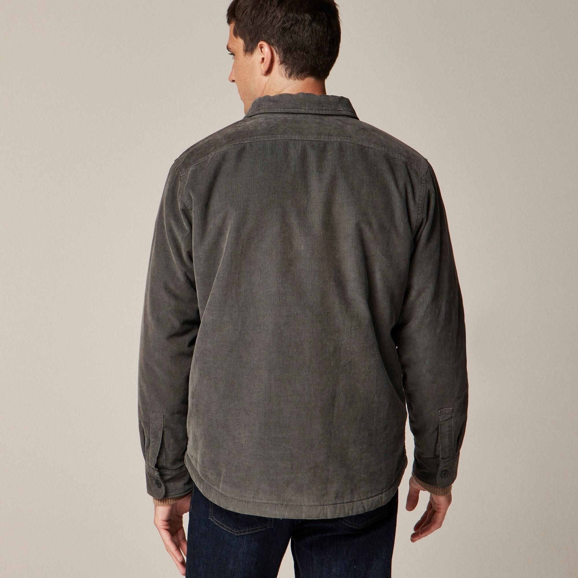 Sherpa-lined corduroy shirt-jacket Product Image