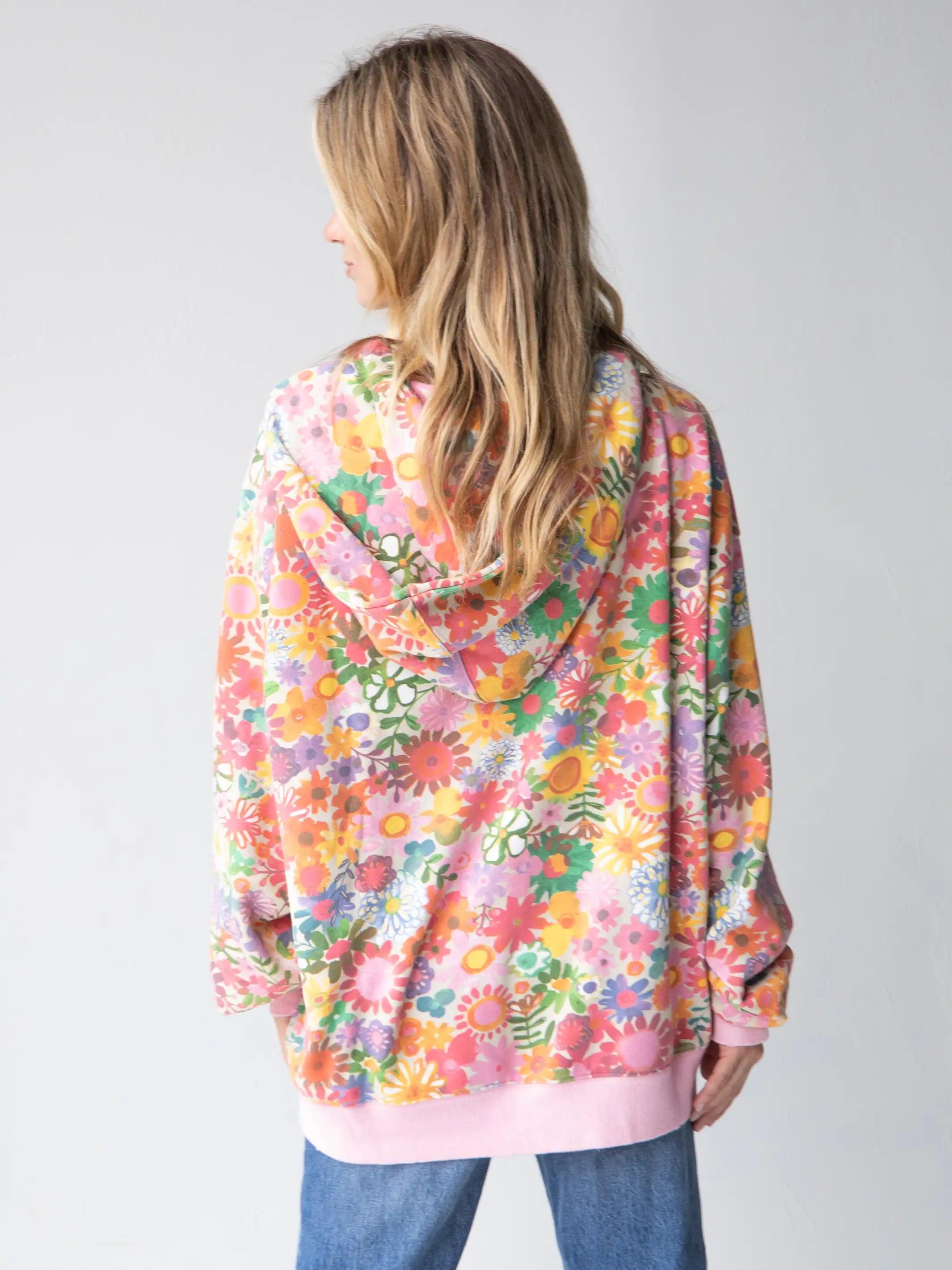 Oversized Printed Sweatshirt - Rainbow Floral Product Image