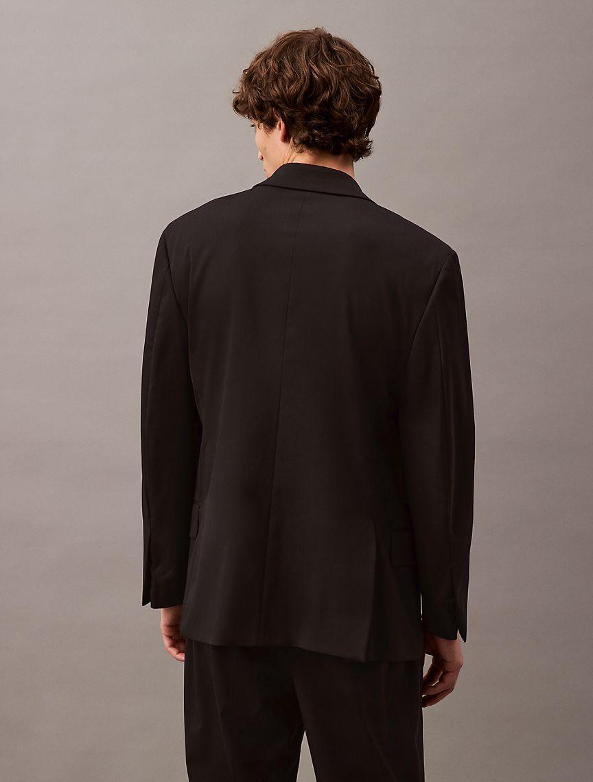 Double-Breasted Wool Gabardine Blend Blazer Product Image