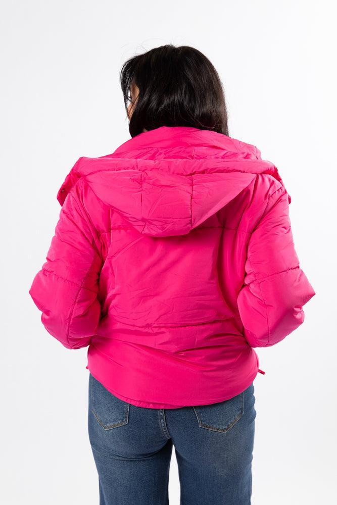 Called It Fuchsia Hooded Puffer Jacket Product Image