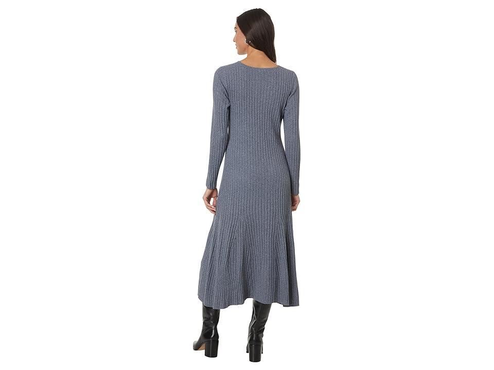 Vince Camuto Crew Neck Midi Sweater Dress (Metal Grey) Women's Clothing Product Image