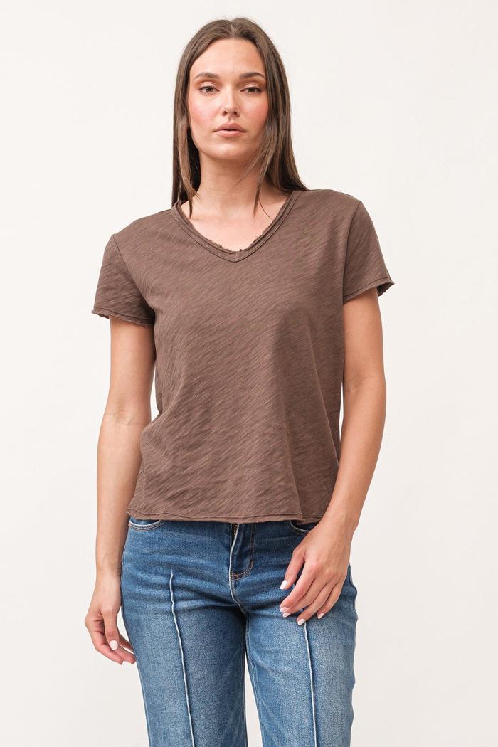 Vanya V Neck Relaxed Fit Tee Product Image