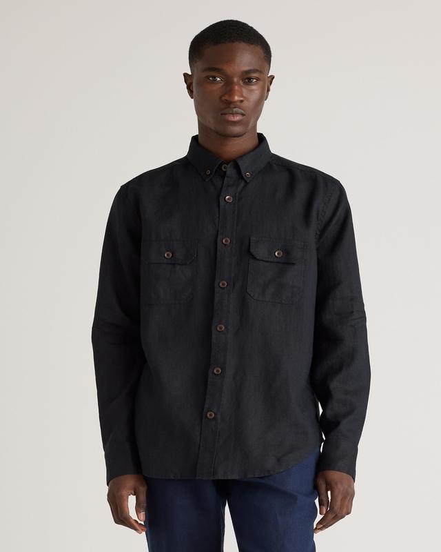 100% European Linen Utility Shirt Product Image