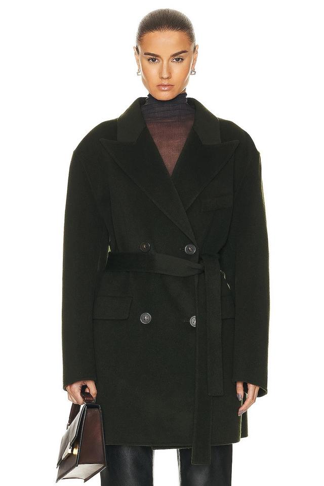 Acne Studios Belted Short Coat in Green Product Image