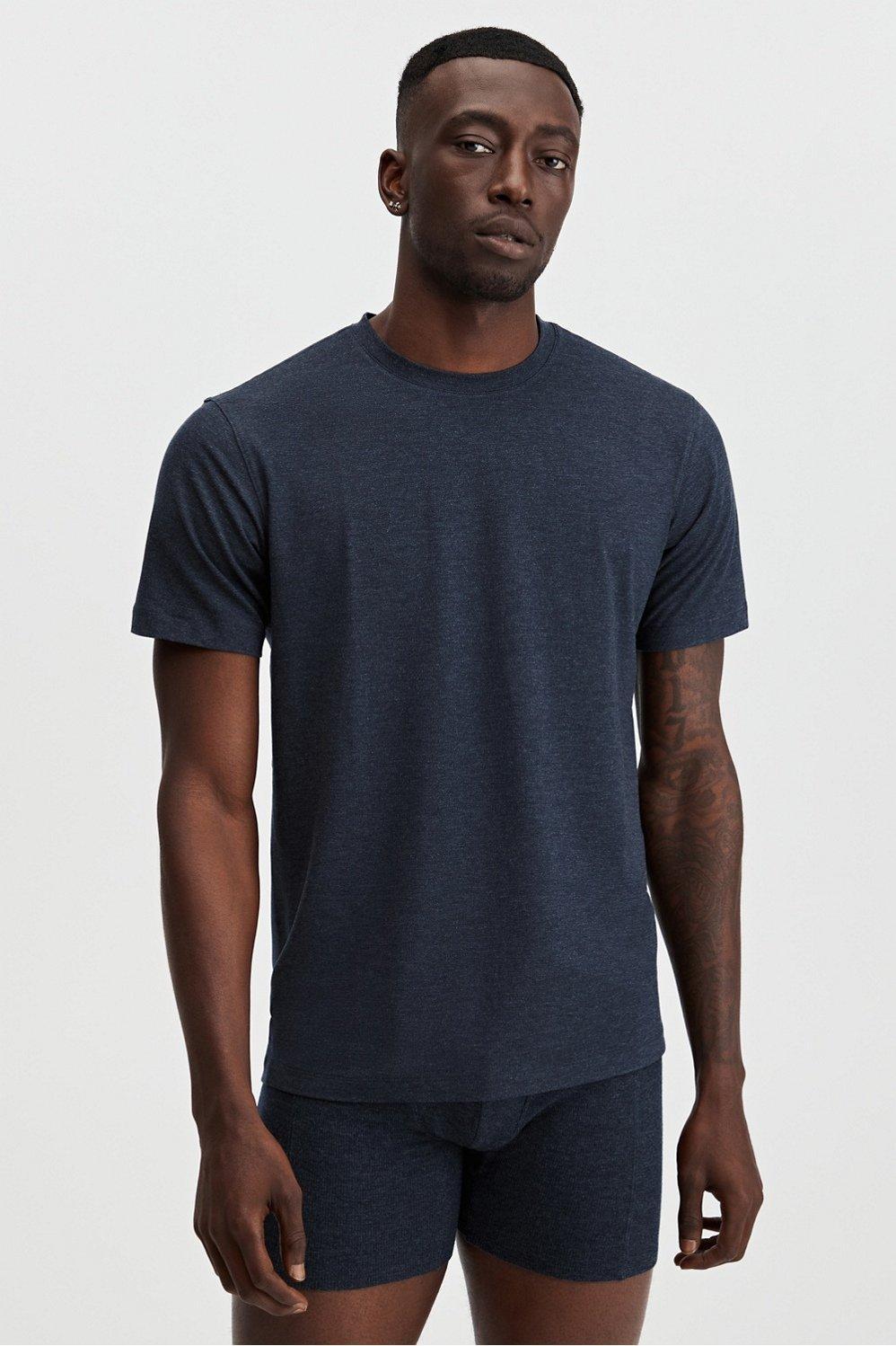 Fabletics Men The RestoreKnit Tee male Classic Navy Size L Product Image