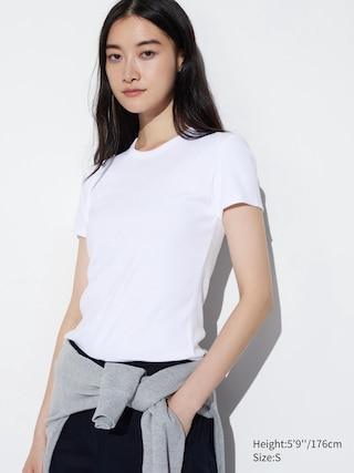 Womens Soft Ribbed Crew Neck Short-Sleeve T-Shirt White XS UNIQLO US Product Image