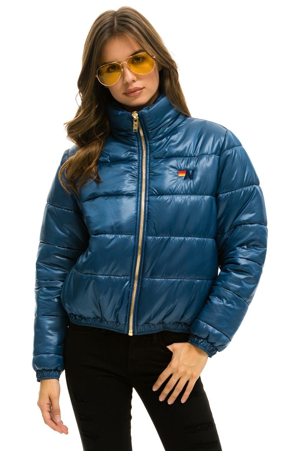 BOLT LUXE APRES PUFFER JACKET - GLOSSY DEEP BLUE Female Product Image