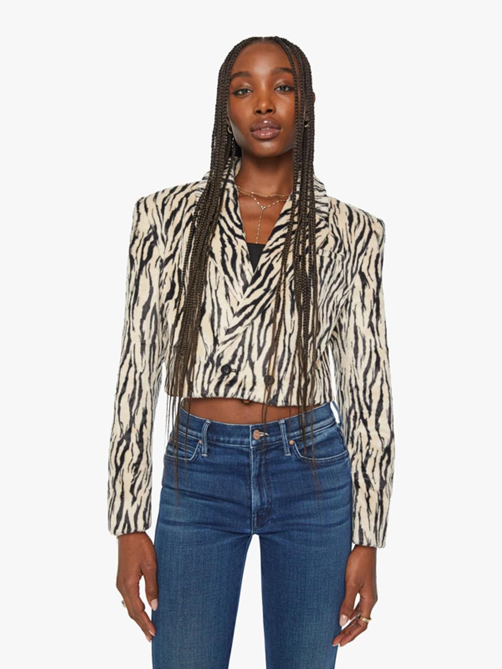 The Blaze Of Glory Cropped Blazer In White Product Image