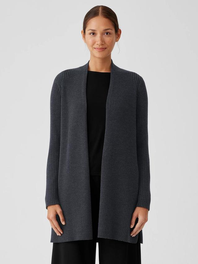 EILEEN FISHER Merino High Collar Cardigan in Regenerative Woolfemale Product Image